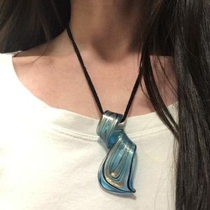 Glass swirl handcrafted necklace.